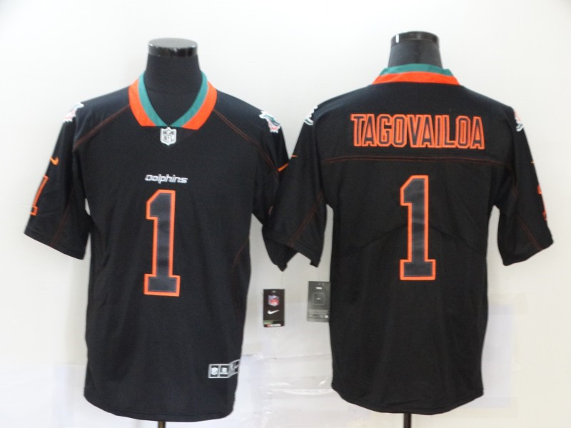 Nike Dolphins 1 Tua Tagovailoa Black Shadow Legend Limited Jersey