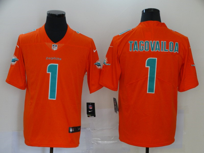 Nike Dolphins 1 Tua Tagovailoa Orange Inverted Legend Limited Jersey