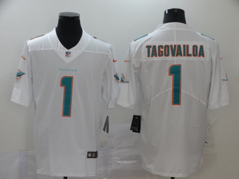 Nike Dolphins 1 Tua Tagovailoa White 2020 NFL Draft First Round Pick Vapor Untouchable Limited Jersey