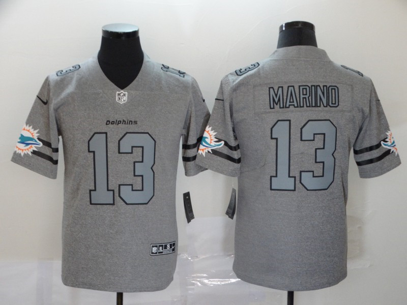 Nike Dolphins 13 Dan Marino 2019 Gray Gridiron Gray Vapor Untouchable Limited Jersey