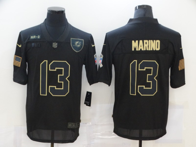 Nike Dolphins 13 Dan Marino Black 2020 Salute To Service Limited Jersey