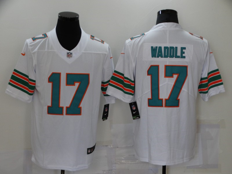 Nike Dolphins 17 Jaylen Waddle White Color Rush Limited Jersey