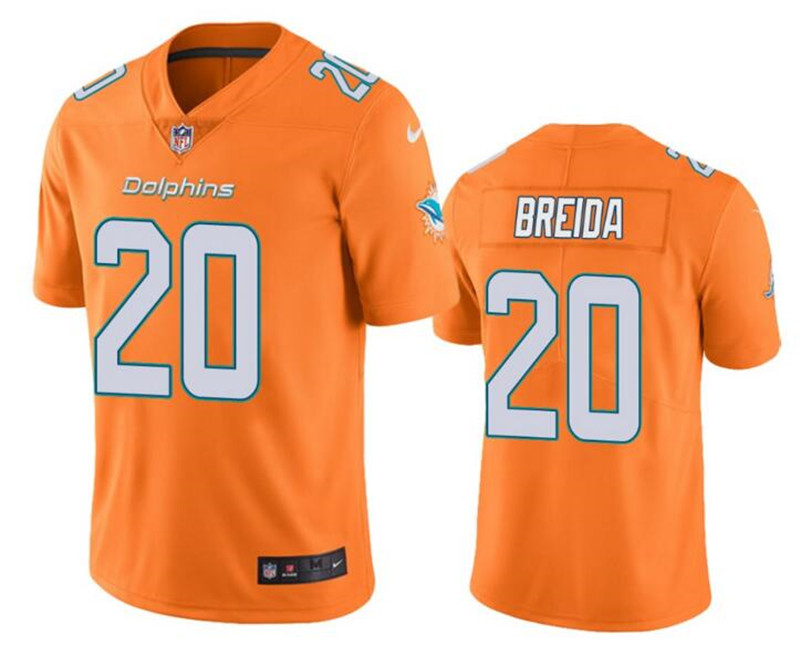 Nike Dolphins 20 Matt Breida Orange Vapor Untouchable Limited Jersey