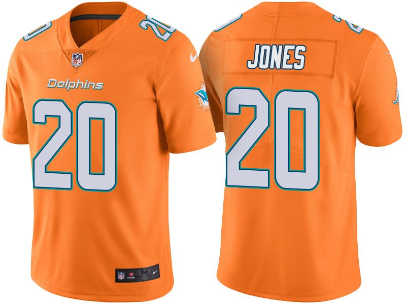  Dolphins 20 Reshad Jones Orange Vapor Untouchable Limited Jersey