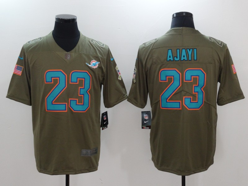  Dolphins 23 Jay Ajayi Olive Salute To Service Limited Jersey