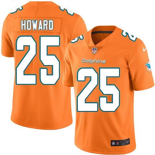  Dolphins 25 Xavien Howard Orange Vapor Untouchable Limited Jersey