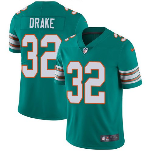  Dolphins 32 Kenyan Drake Aqua Throwback Vapor Untouchable Limited Jersey