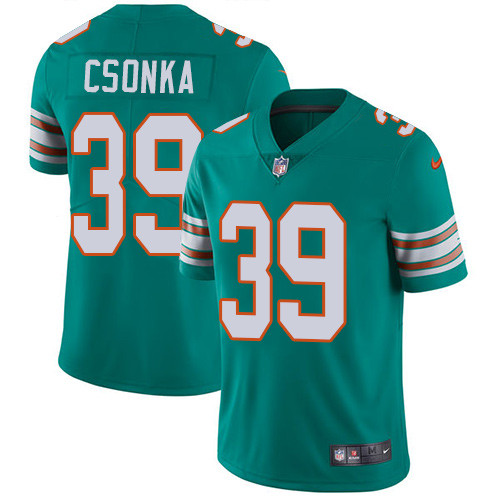  Dolphins 39 Larry Csonka Aqua Throwback Vapor Untouchable Player Limited Jersey