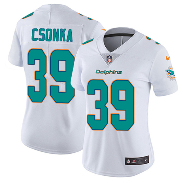  Dolphins 39 Larry Csonka White Women Vapor Untouchable Limited Jersey