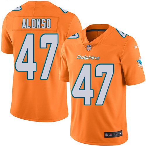  Dolphins 47 Kiko Alonso Orange Vapor Untouchable Limited Jersey