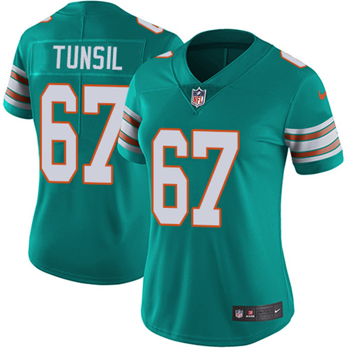  Dolphins 67 Laremy Tunsil Aqua Alternate Women Vapor Untouchable Limited Jersey