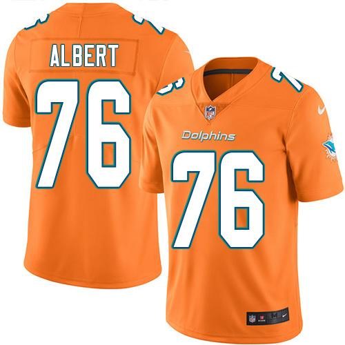  Dolphins 76 Branden Albert Orange Vapor Untouchable Limited Jersey