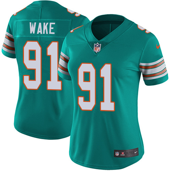  Dolphins 91 Cameron Aqua Alternate Women Vapor Untouchable Limited Jersey