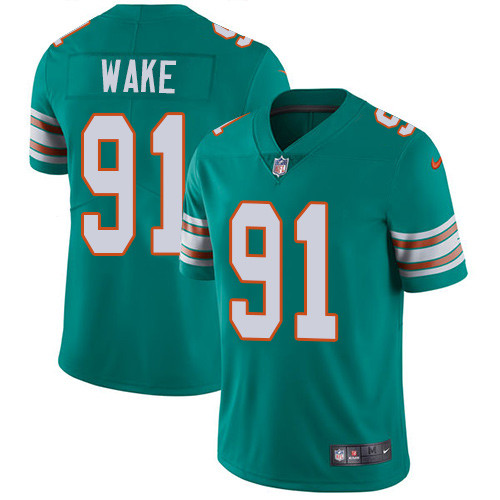  Dolphins 91 Cameron Wake Aqua Throwback Vapor Untouchable Player Limited Jersey