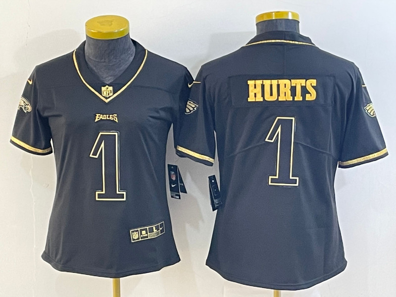 Nike Eagles 1 Jalen Hurts Black Women Vapor Untouchable Jersey