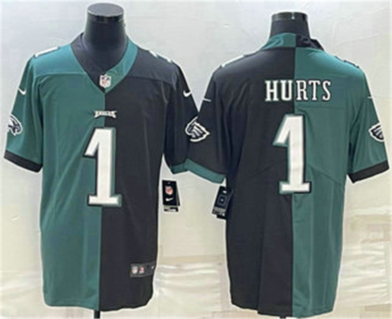 Nike Eagles 1 Jalen Hurts Green Black Split Vapor Limited Jersey