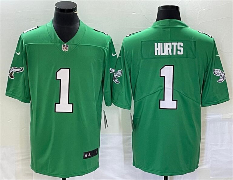 Nike Eagles 1 Jalen Hurts Green Vapor Limited Throwback Jersey