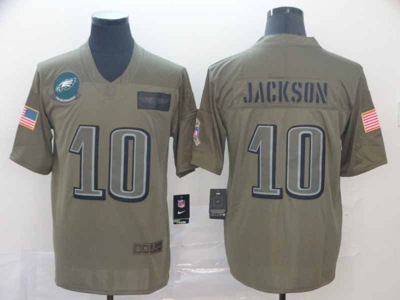 Nike Eagles 10 DeSean Jackson 2019 Olive Salute To Service Limited Jersey