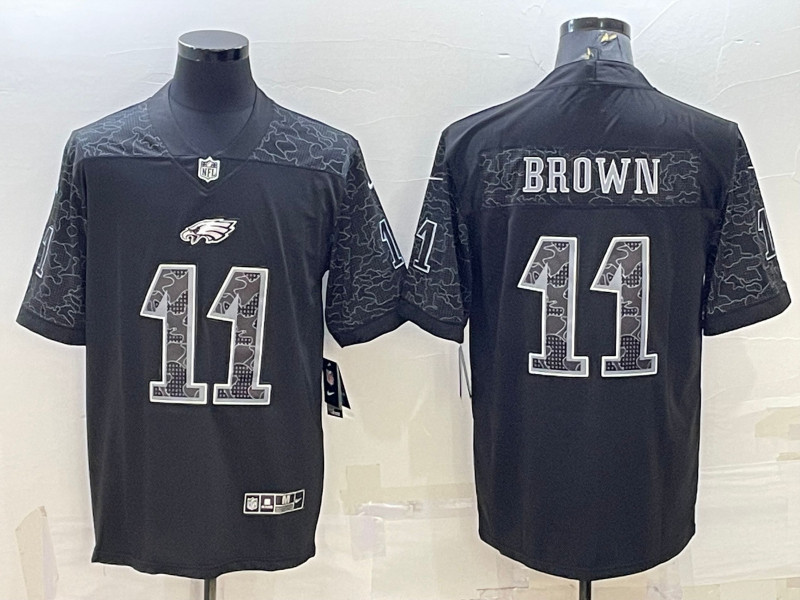 Nike Eagles 11 A. J. Brown Black RFLCTV Limited Jersey