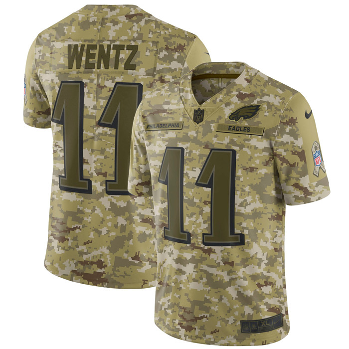  Eagles 11 Carson Wentz Camo Salute To Service Limited Jersey