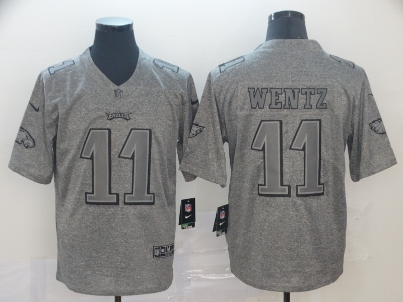 Nike Eagles 11 Carson Wentz Gray Gridiron Gray Vapor Untouchable Limited Jersey