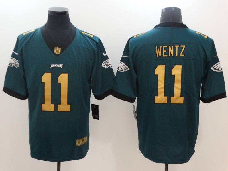  Eagles 11 Carson Wentz Green Gold Vapor Untouchable Player Limited Jersey