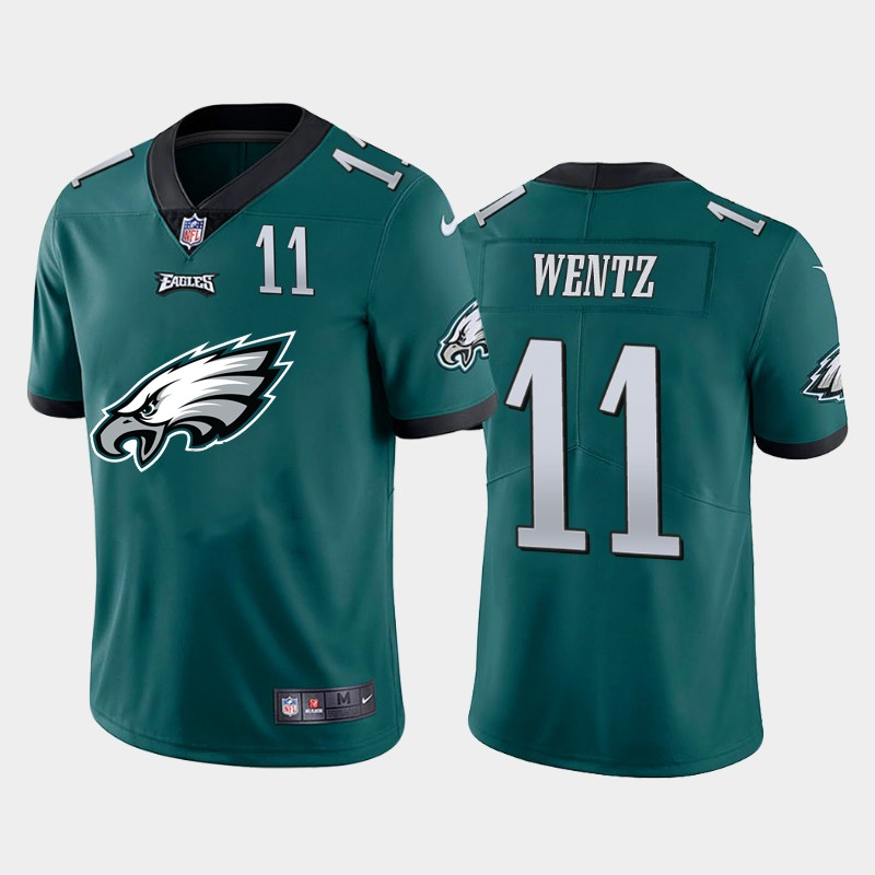 Carson Wentz Philadelphia Eagles #11 Green Youth Player Home Jersey