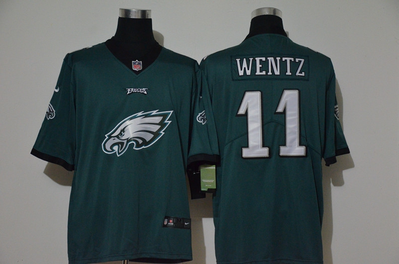 Nike Eagles 11 Carson Wentz Green Vapor Untouchable Limited Jersey