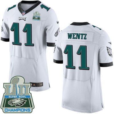  Eagles 11 Carson Wentz White 2018 Super Bowl Champions Elite Jersey