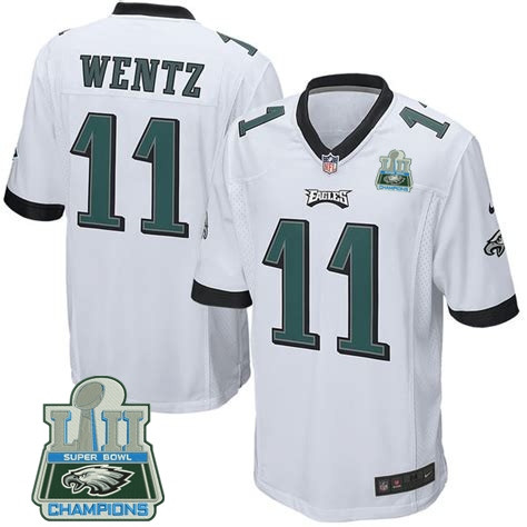  Eagles 11 Carson Wentz White Youth 2018 Super Bowl Champions Game Jersey