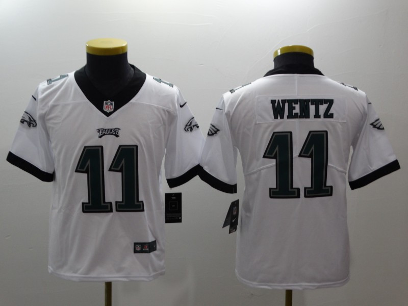  Eagles 11 Carson Wentz White Youth Vapor Untouchable Player Limited Jersey