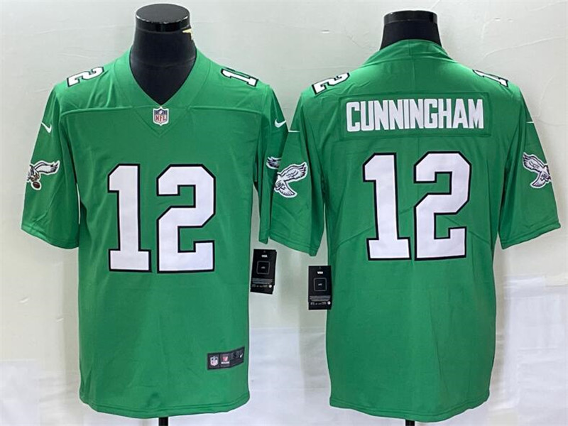 Nike Eagles 12 Randall Cunningham Green Vapor Limited Throwback Jersey