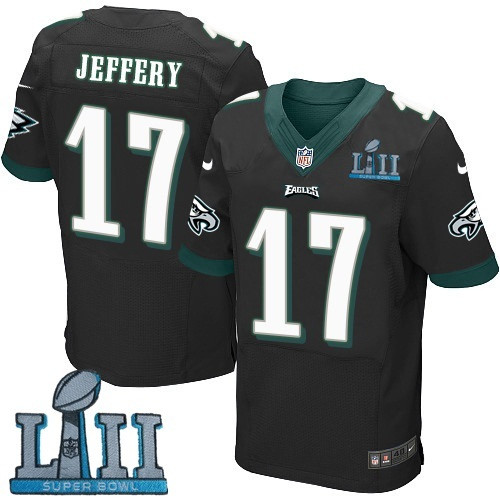  Eagles 17 Alshon Jeffery Black 2018 Super Bowl LII Elite Jersey