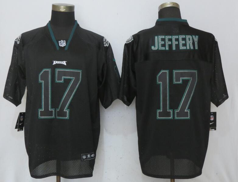  Eagles 17 Alshon Jeffery Black Lights Out Elite Jersey