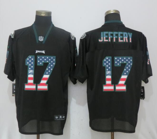  Eagles 17 Alshon Jeffery Black USA Flag Fashion Elite Jersey