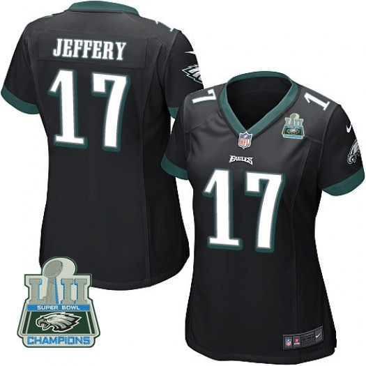  Eagles 17 Alshon Jeffery Black Women 2018 Super Bowl Champions Game Jersey