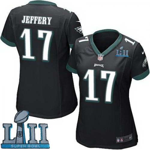  Eagles 17 Alshon Jeffery Black Women 2018 Super Bowl LII Game Jersey