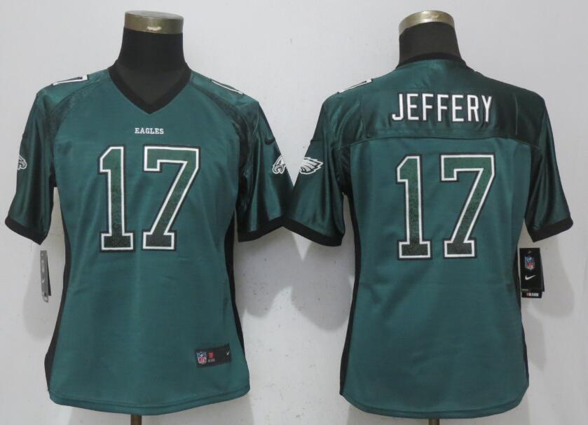  Eagles 17 Alshon Jeffery Green Women Drift Fashion Jersey