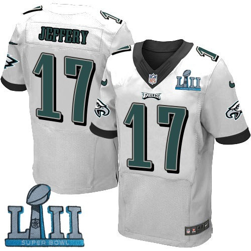  Eagles 17 Alshon Jeffery White 2018 Super Bowl LII Elite Jersey