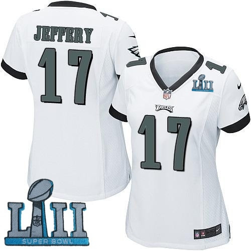  Eagles 17 Alshon Jeffery White Women 2018 Super Bowl LII Game Jersey