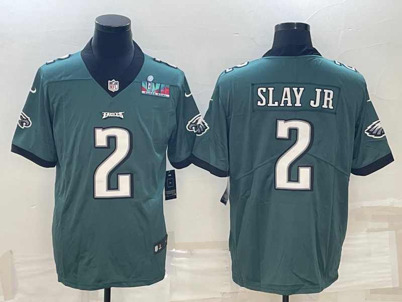 Nike Eagles 2 Darius Slay JR Green 2023 Super Bowl LVII Vapor Limited Jersey