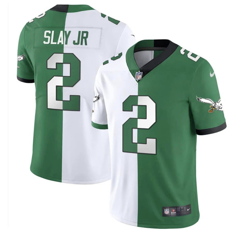 Nike Eagles 2 Darius Slay Jr White Green Split Vapor Limited Jersey