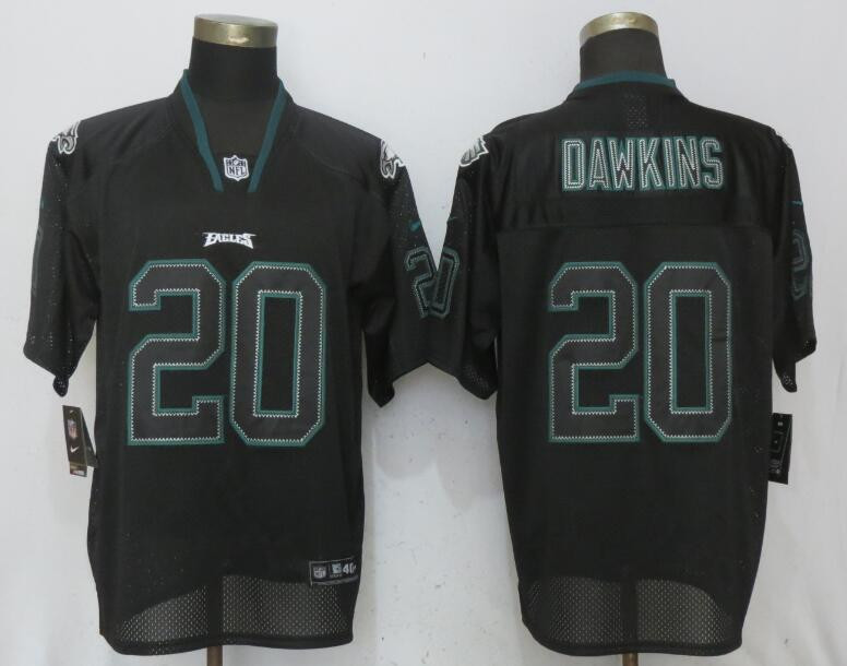  Eagles 20 Brian Dawkins Black Lights Out Elite Jersey