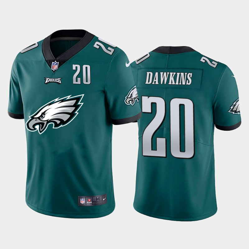 Nike Eagles 20 Brian Dawkins Green Team Big Logo Number Vapor Untouchable Limited Jersey