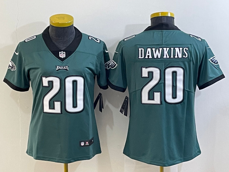 Nike Eagles 20 Brian Dawkins Green Women Vapor Limited Jersey