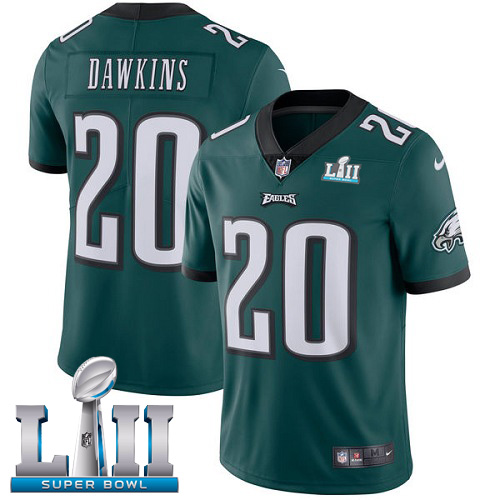  Eagles 20 Brian Dawkins Green Youth 2018 Super Bowl LII Vapor Untouchable Player Limited Jersey