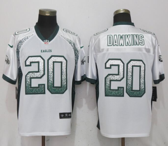  Eagles 20 Brian Dawklns White Drift Fashion Elite Jersey