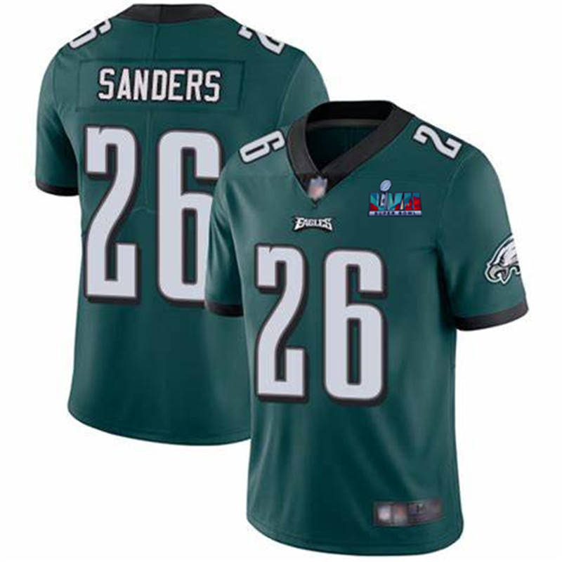 Nike Eagles 26 Miles Sanders Green Super Bowl LVII Patch Vapor Untouchable Limited Jersey