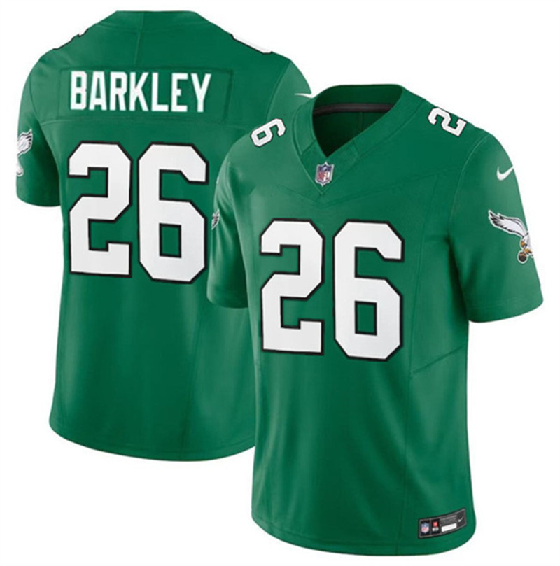 Nike Eagles 26 Saquon Barkley Green Vapor Untouchable Limited Throwback Jersey