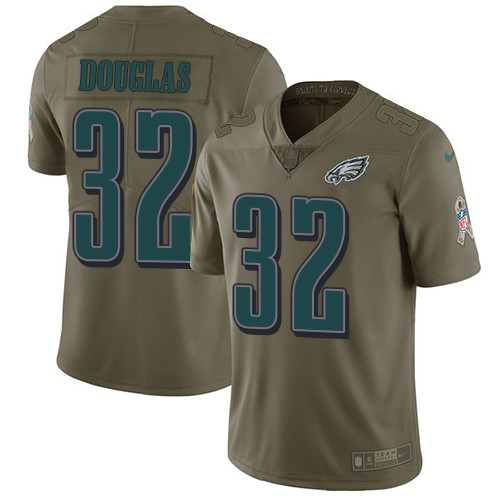  Eagles 32 Rasul Douglas Olive Salute To Service Limited Jersey